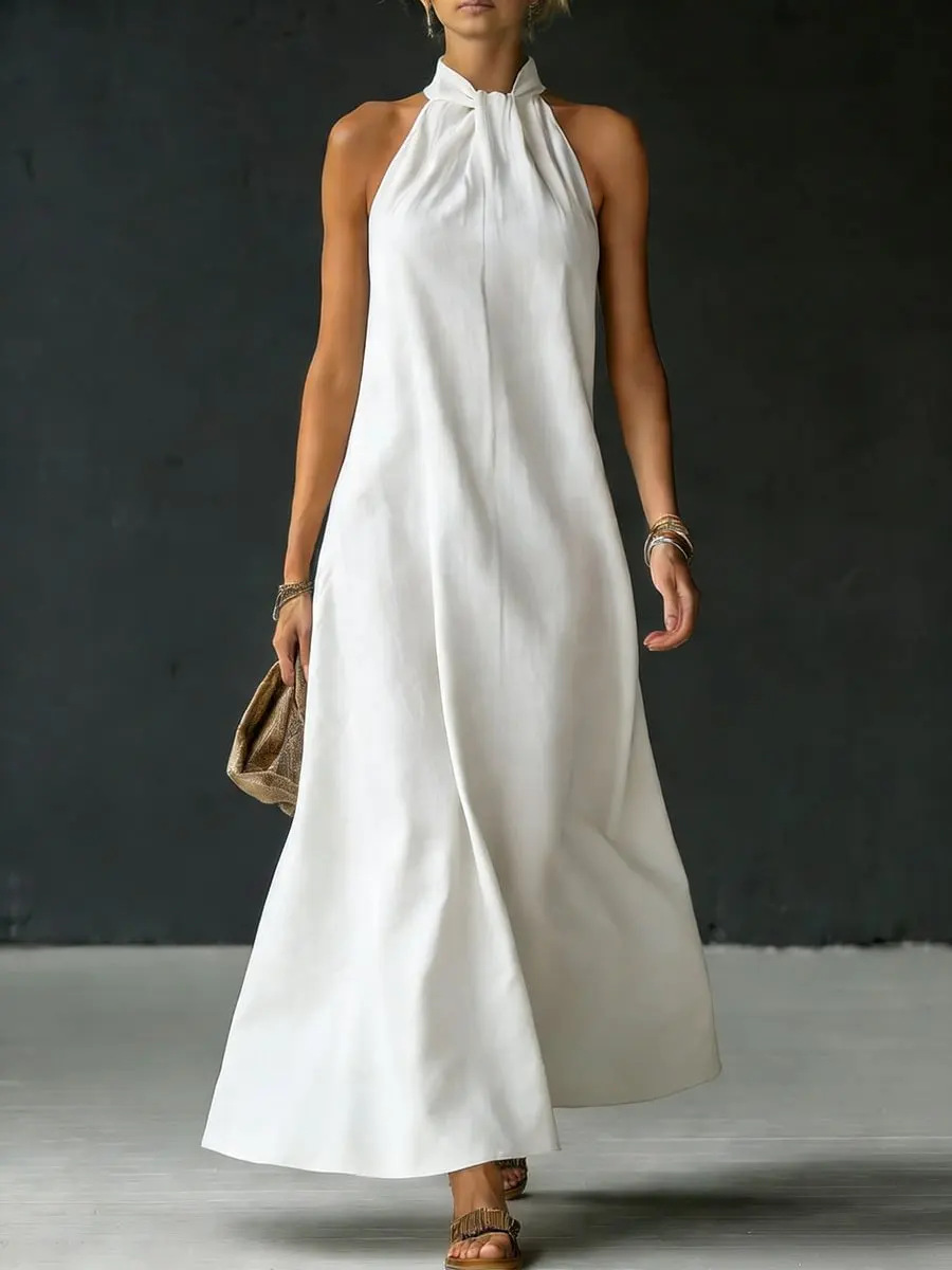 Minimalist & Elegant Halter Maxi Dress