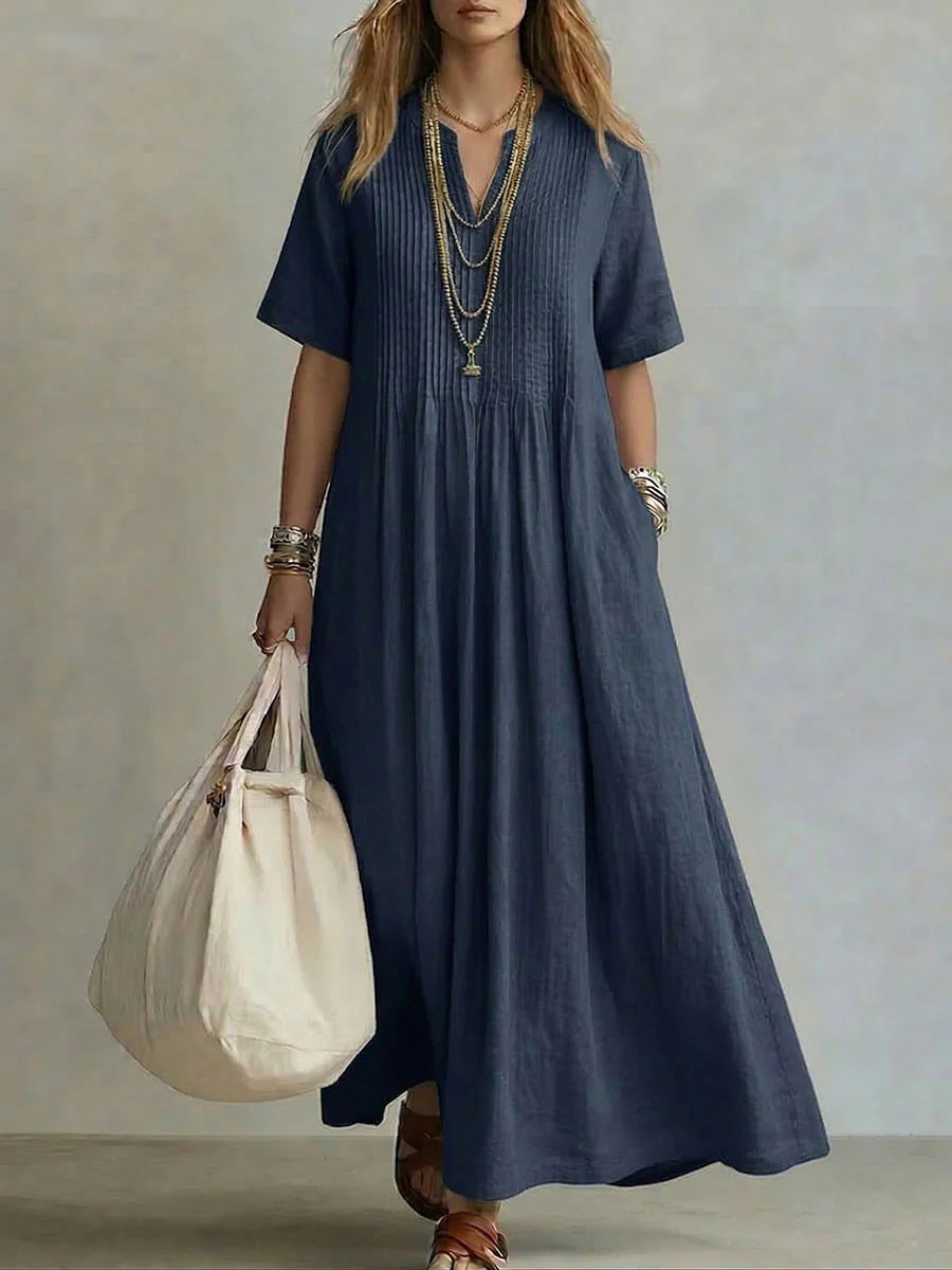 Women's Casual Loose Short Sleeve Maxi Dress