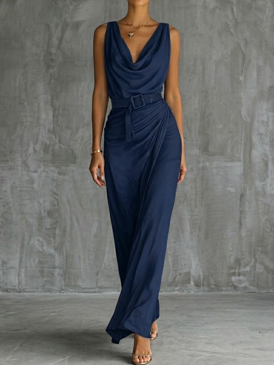 Chic And Sophisticated Cowl-neck Dress