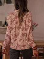 Frill Plaid Button Up Shirt
