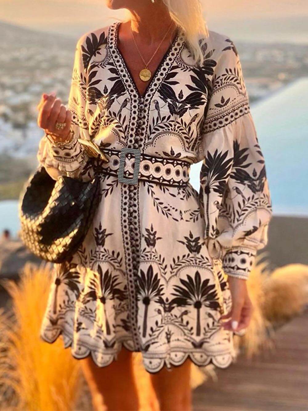 Women Vintage Printed Beach Dresses