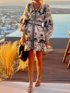 Women Vintage Printed Beach Dresses