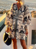 Women Vintage Printed Beach Dresses
