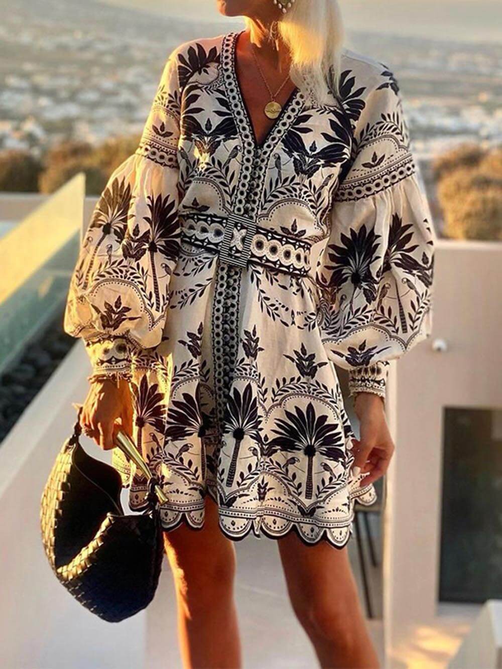Women Vintage Printed Beach Dresses