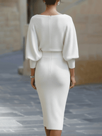 Sculpted Elegance Midi Dress