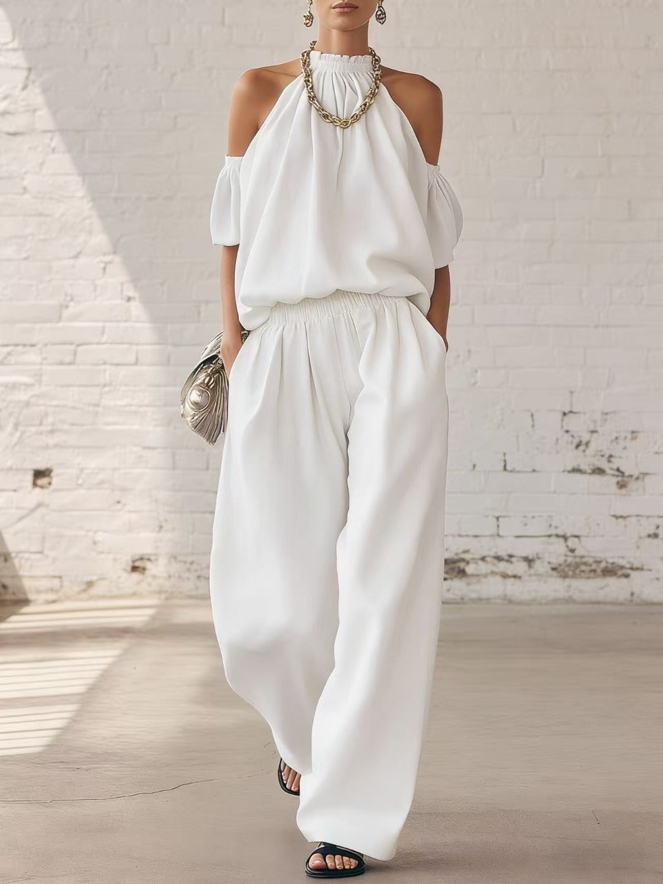 Halter Top & Wide Leg Pants 2-Piece Set | Ultimate Comfort & Style