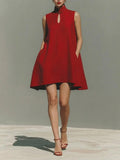 Modern Qipao-Inspired Linen Shift Dress