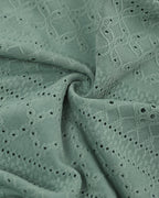 Sleeveless Ruched Cinched Waist Draped Bandeau Dress Eyelet Embroidery Slit Asymmetrical Hem Vacation Dress