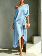 Stylish And Elegant Asymmetrical-hem Dress