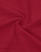 Sleeveless Ruched Cinched Waist Draped Bandeau Dress Eyelet Embroidery Slit Asymmetrical Hem Vacation Dress