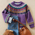 Purple-Classic Vintage Knit Sweater