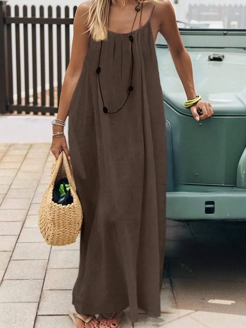 Backless Spaghetti Strap Maxi Dress