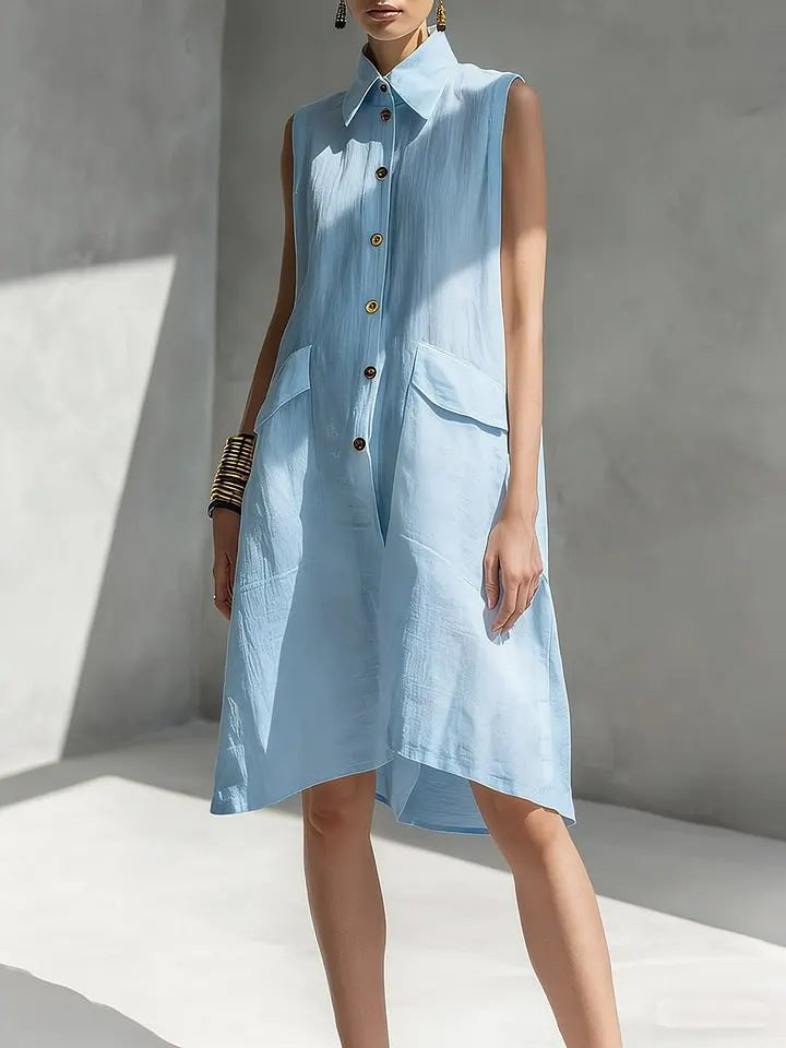 Casual Loose Fit Midi Dress for Women (Multi-Color)