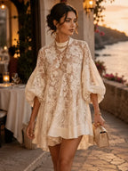 Bianca Ivory Lace Poncho Cover-Up Dress