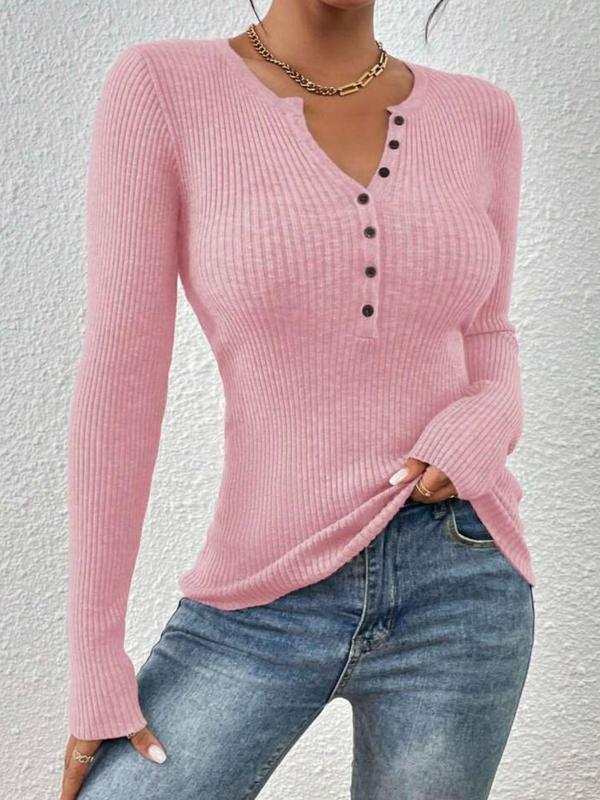 Elegant Chic Slim Fit Long Sleeve Round Neck Tops