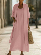 Women 2Pcs  Linen-Blend Outfit