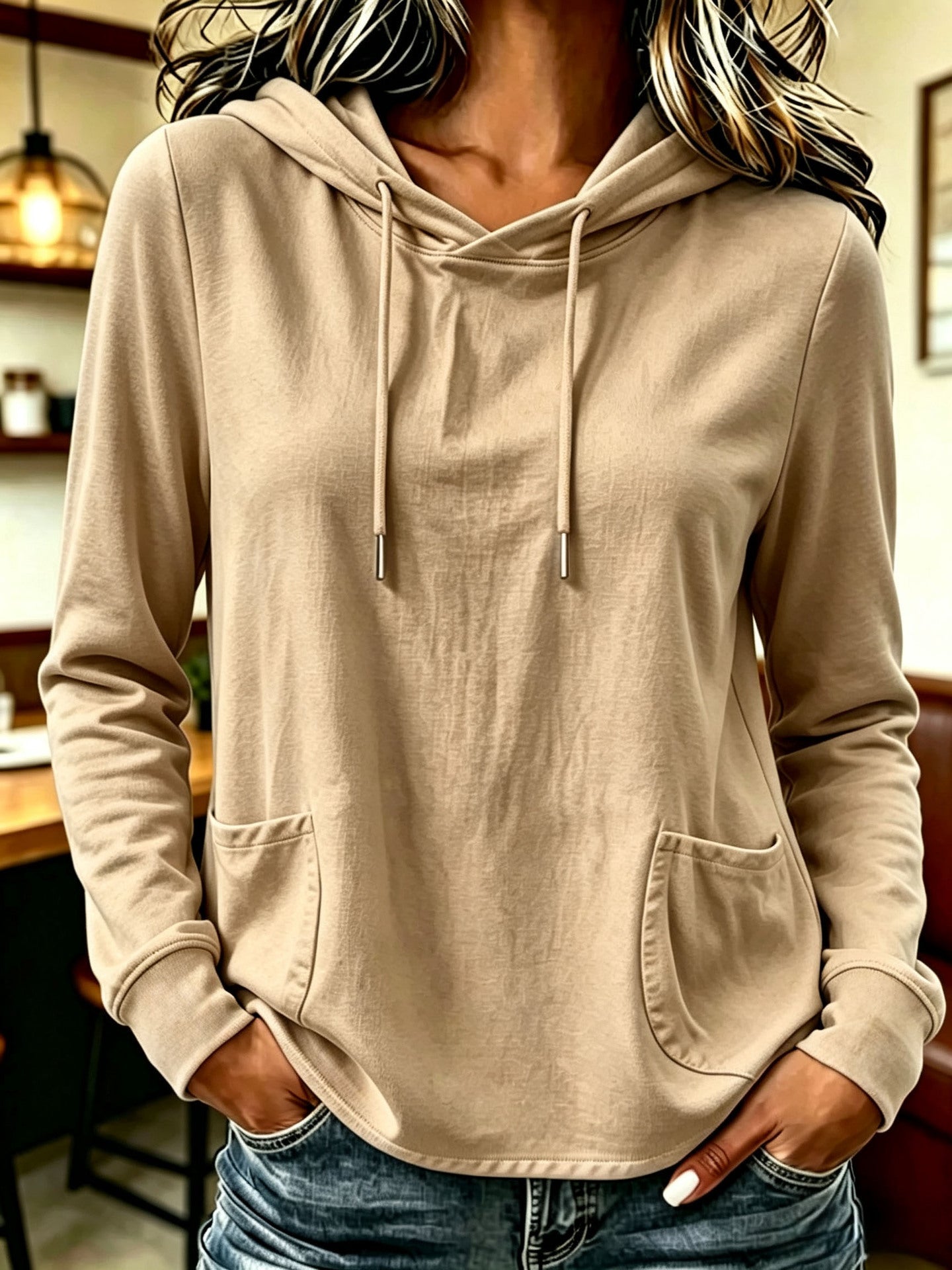 Women’s Casual Long Sleeve Pullover Hoodie with Pockets