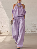 Halter Top & Wide Leg Pants 2-Piece Set | Ultimate Comfort & Style