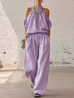 Halter Top & Wide Leg Pants 2-Piece Set | Ultimate Comfort & Style
