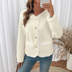 Floweary Lace Detail Button Up Long Sleeve Outerwear