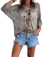 ? Handmade Crochet V‐Neck Boho Top | Apricot Summer Essential