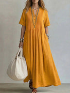 Women's Casual Loose Short Sleeve Maxi Dress