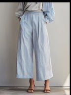 Striped Casual Elegant Straight Pants Women'S Suit