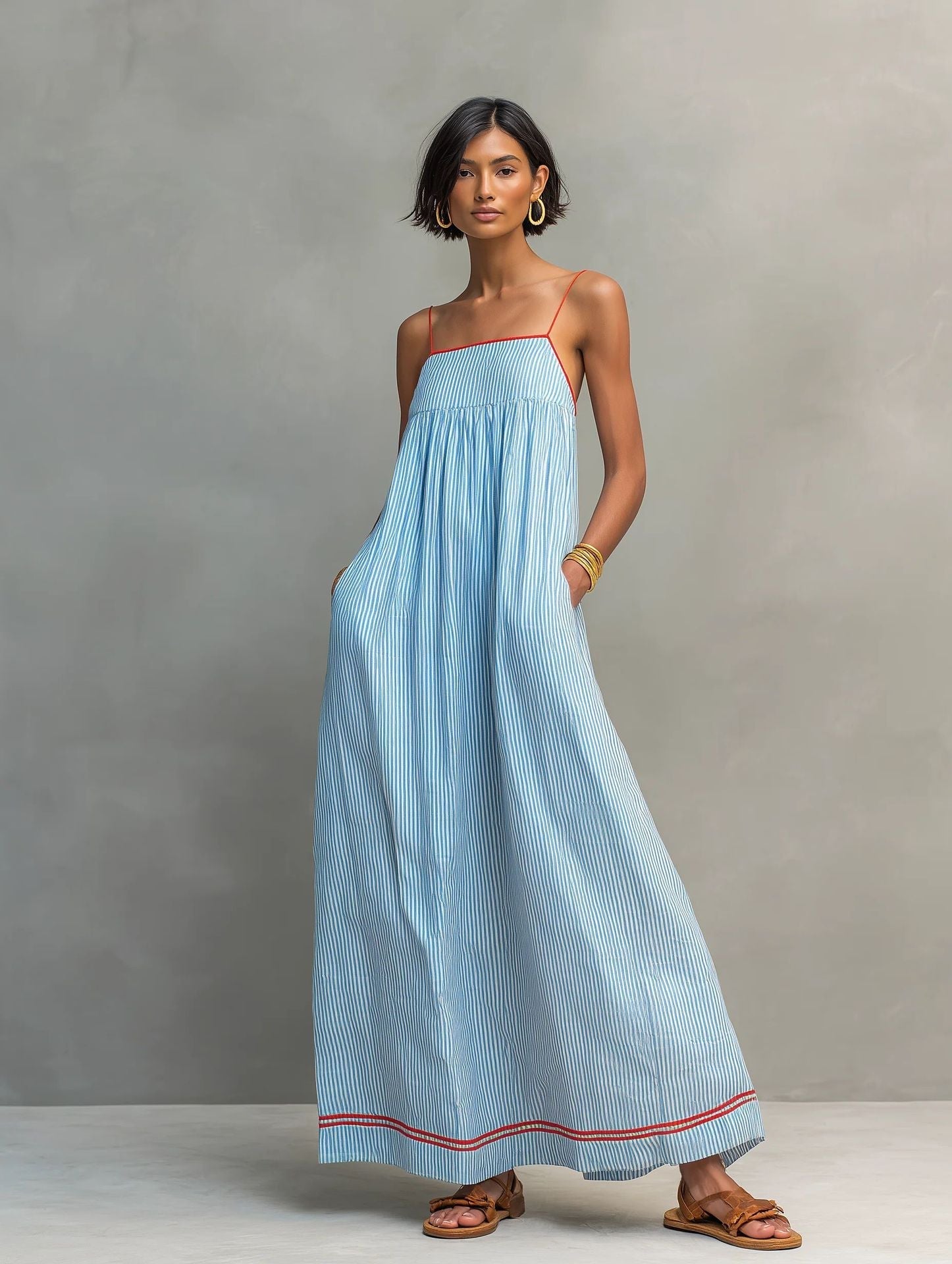 Coastal Resort Wear Loose Long Dress