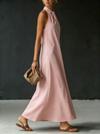 Minimalist & Elegant Halter Maxi Dress