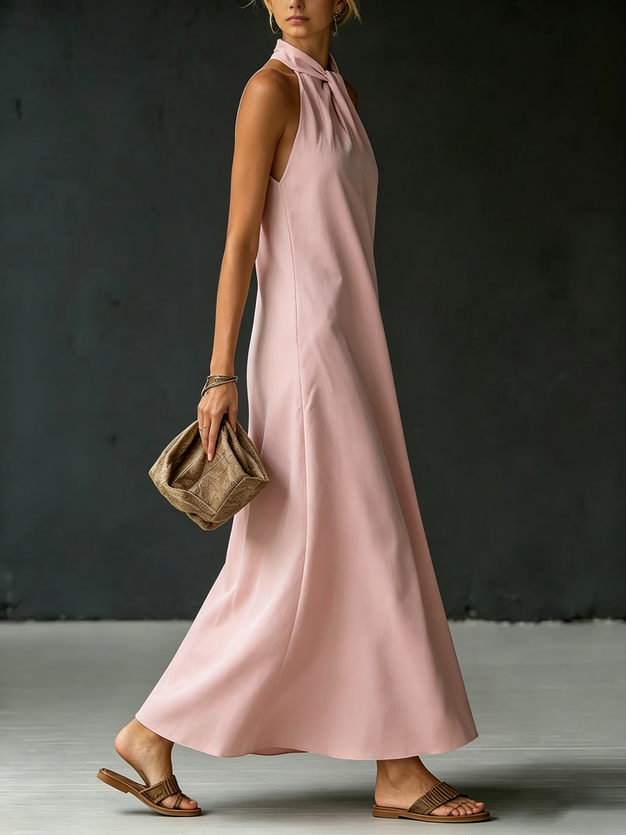 Minimalist & Elegant Halter Maxi Dress