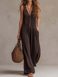 Retro Ruffle Neck Knitted Jumpsuit