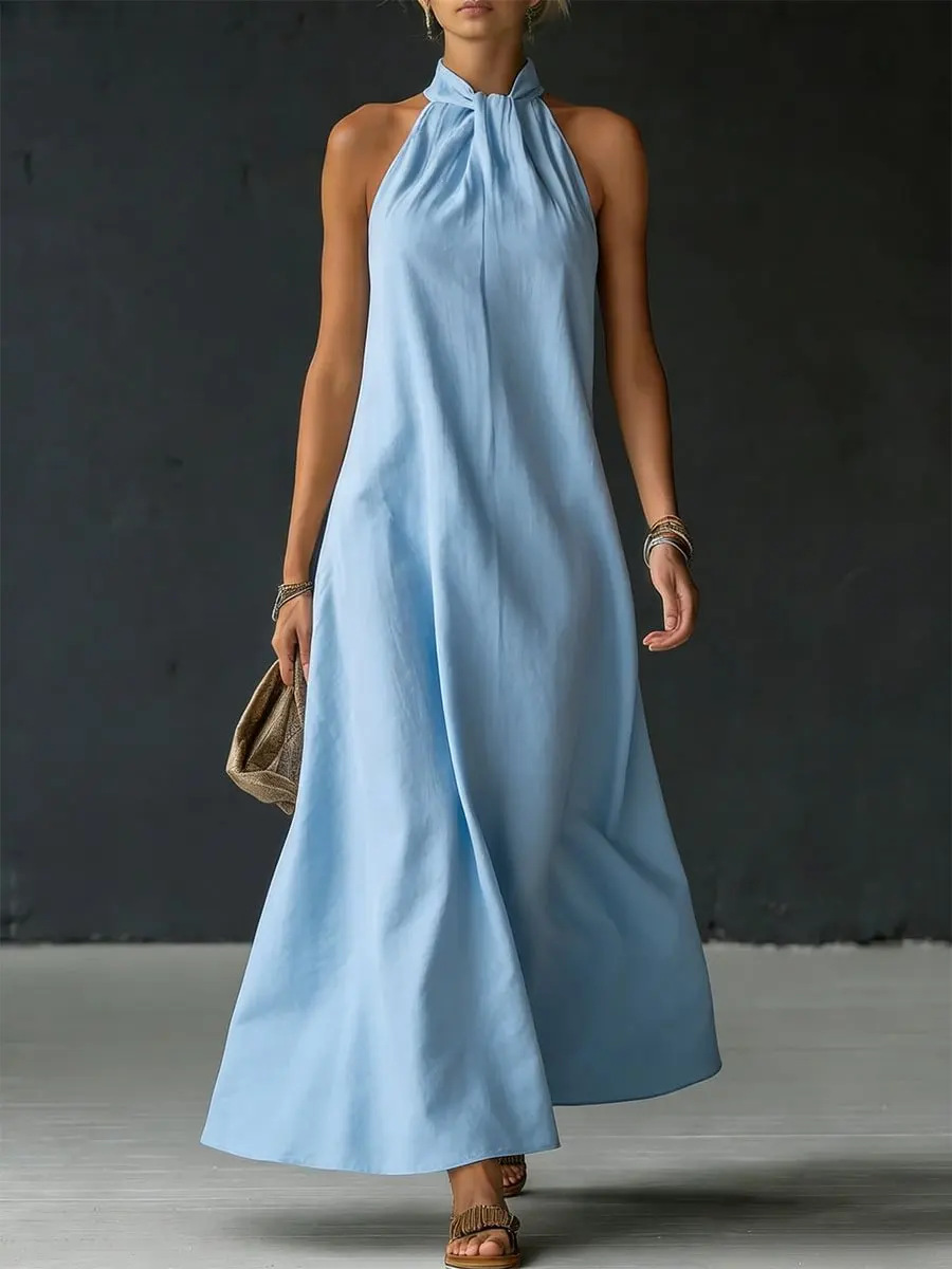 Minimalist & Elegant Halter Maxi Dress