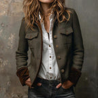 Groovy Collared Long Sleeve Outerwear