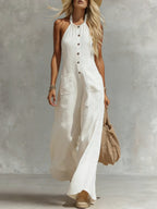 Breezy Halter Wide-Leg Jumpsuit
