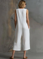 Effortless Linen Sleeveless Wide-Leg Jumpsuit