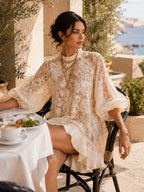 Bianca Ivory Lace Poncho Cover-Up Dress