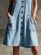 Effortless Chic Sleeveless Denim Shift Dress for Women