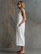 Effortless Linen Sleeveless Wide-Leg Jumpsuit