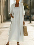 Women 2Pcs  Linen-Blend Outfit