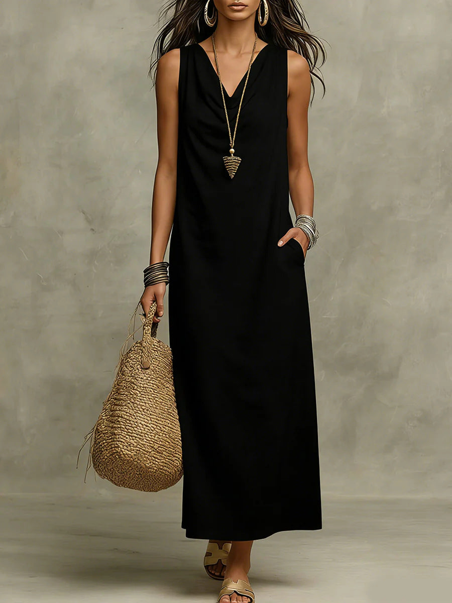 🌟 Sleeveless Linen Maxi Dress: Effortless Boho-Chic for Every Occasion