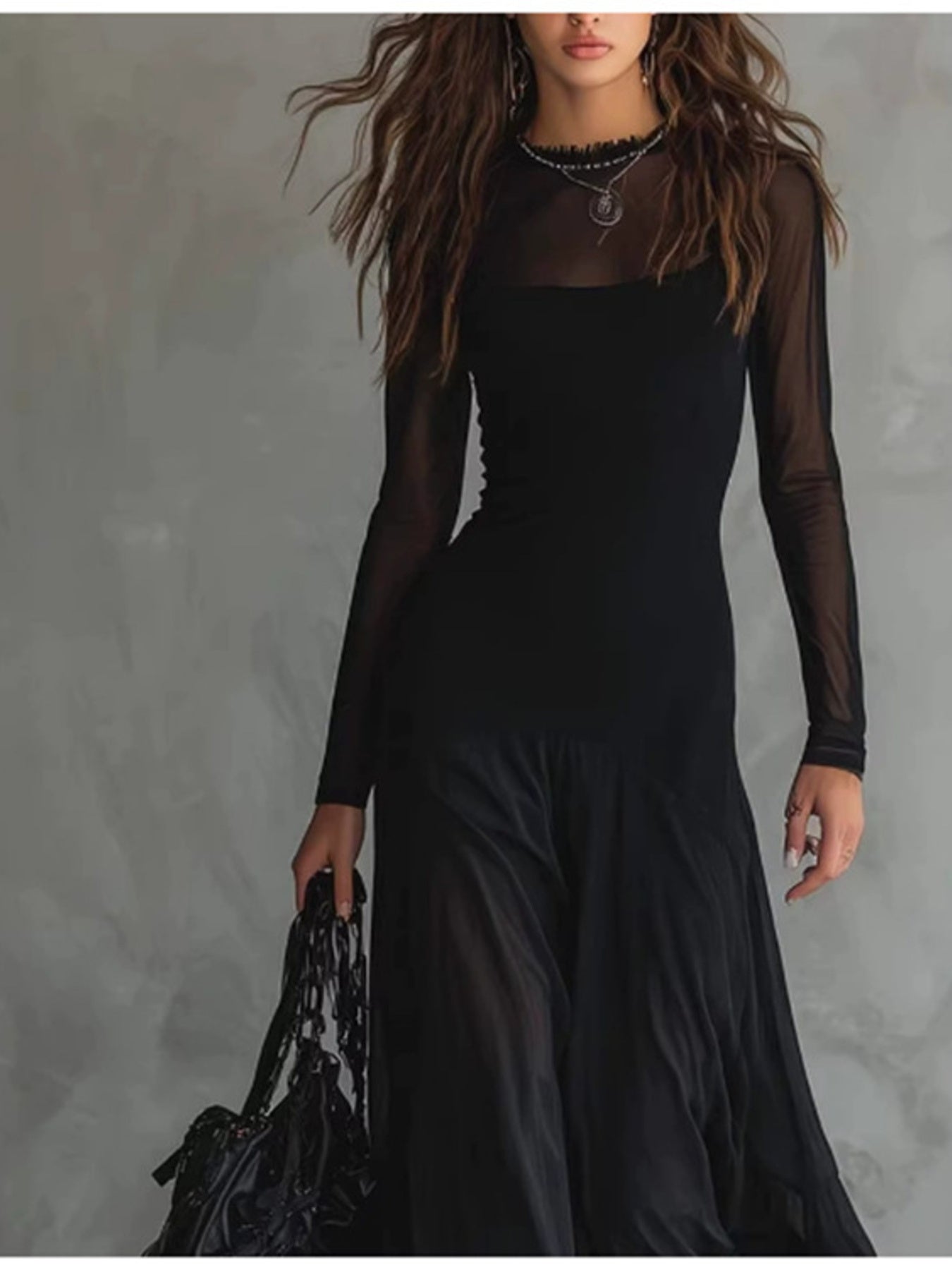Sheer Mesh Maxi Dress