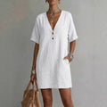 Summer V-Neck Loose Casual Independent New Fashion Dress