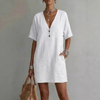 Summer V-Neck Loose Casual Independent New Fashion Dress