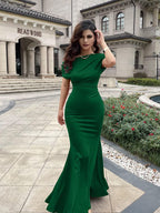 2025 Women's Elegant Sleeveless Off Shoulder Bodycon Long Formal Party Evening Dress
