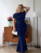2025 Women's Elegant Sleeveless Off Shoulder Bodycon Long Formal Party Evening Dress