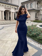 2025 Women's Elegant Sleeveless Off Shoulder Bodycon Long Formal Party Evening Dress