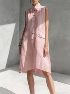 Casual Loose Fit Midi Dress for Women (Multi-Color)