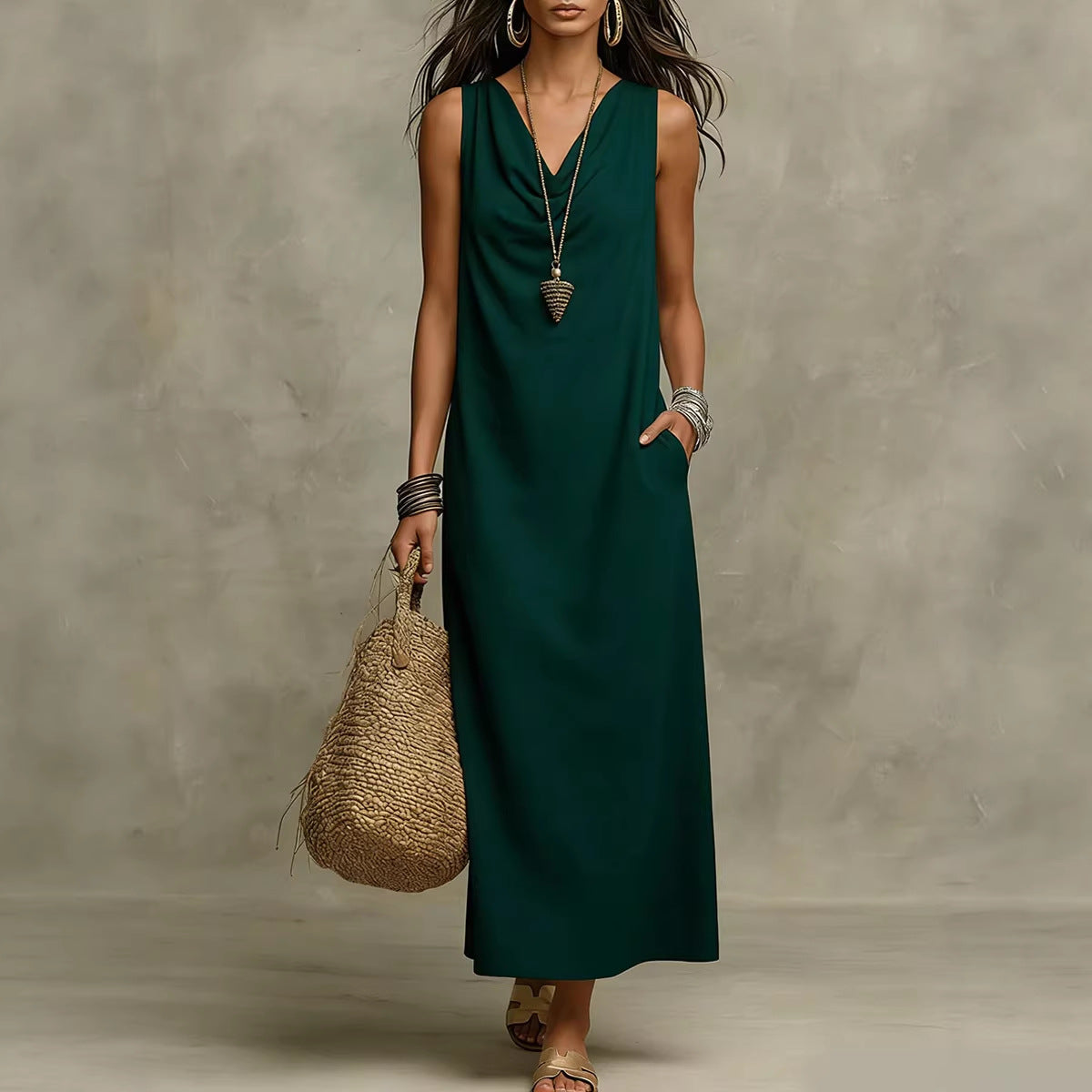 🌟 Sleeveless Linen Maxi Dress: Effortless Boho-Chic for Every Occasion