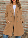 Street Style Autumn And Winter Lapel Double-Breasted Woolen Coat Jacket