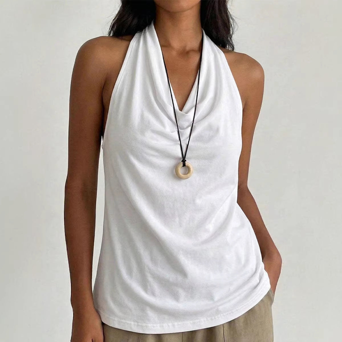 Cowl Neck Halter Top